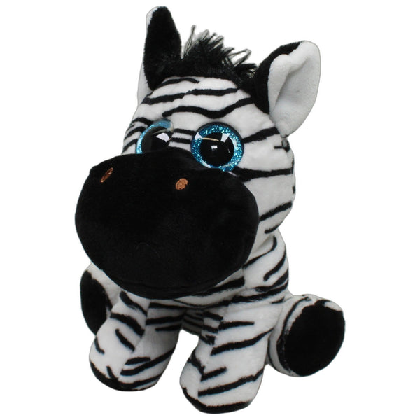 Süßes Zebra mit Glitzeraugen, sitzend