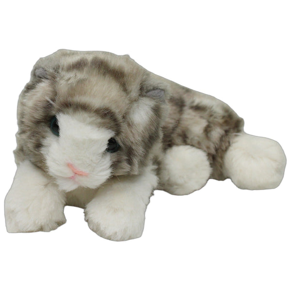 Süßes graugestreiftes Katzenbaby, liegend