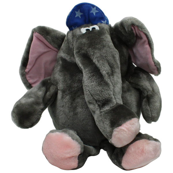 Süßer Schlenker Elefant mit blauer Kappe, sitzend