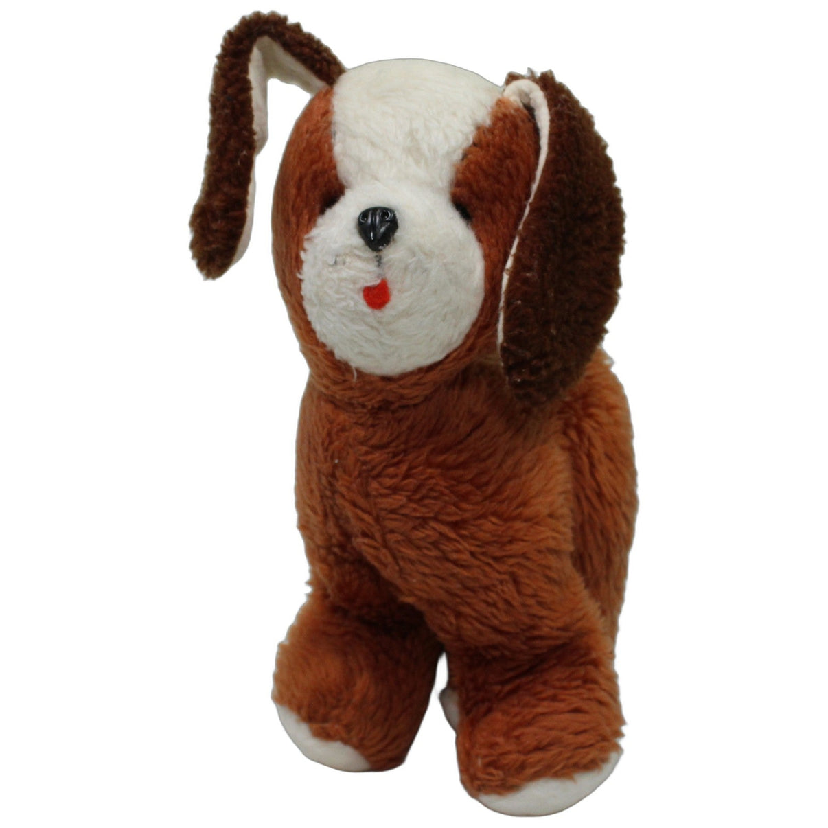 123000027063 Unbekannt Süßer Hund mit drehbarem Kopf Kuscheltier Kumpel Leo 23cm _Vintage_ Braun
