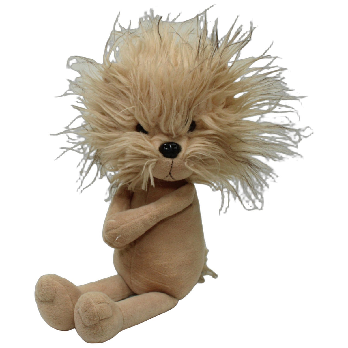 123000027074 Unbekannt Schlenker-Hund mit Zottelhaaren & Magnet-Händen Kuscheltier Kumpel Leo 40cm Beige Braun