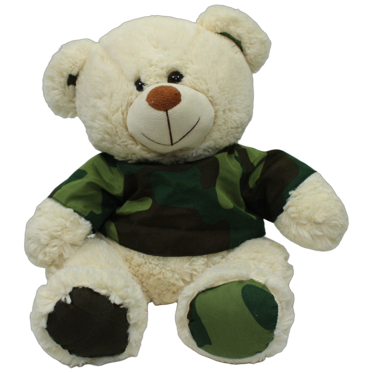123000027080 ALIKI XL Teddybär mit Camouflage-Shirt, sitzend Kuscheltier Kumpel Leo 45cm Beige ebay-20-stofftiere