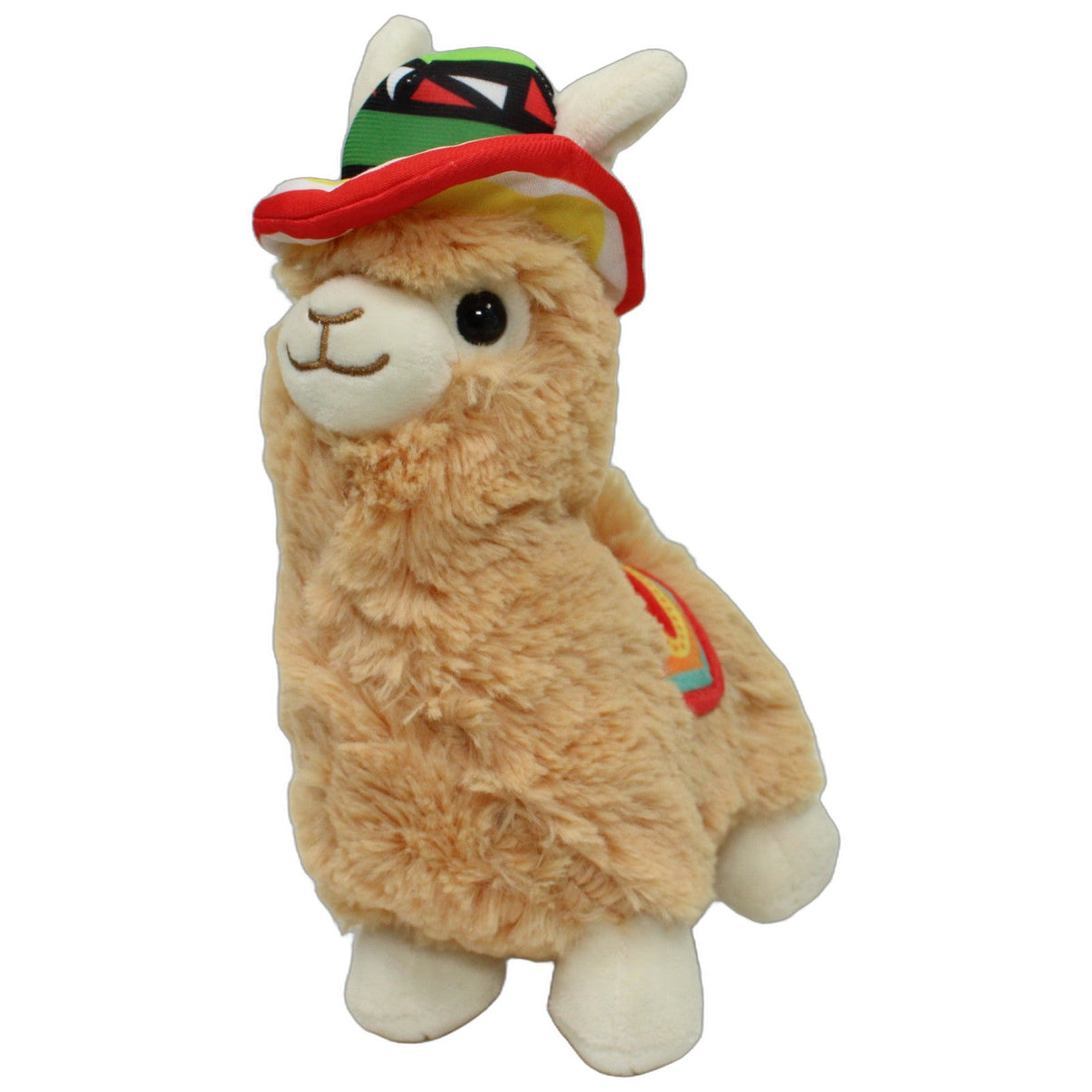 123000027094 Jafri Toys Süßes Alpaka mit buntem Hut & Decke Kuscheltier Kumpel Leo 24cm Alpaka Beige