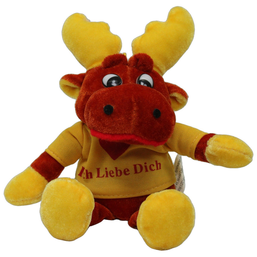 Süßer Elch mit gelben Shirt "Ich Liebe Dich"