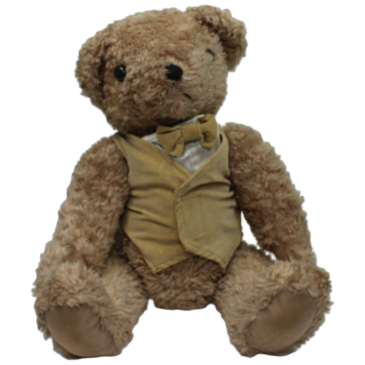 123000027131 3D Promotion XL Teddy mit beweglichen Gliedern, Weste & Fliege Kuscheltier Kumpel Leo 45cm Beige Braun