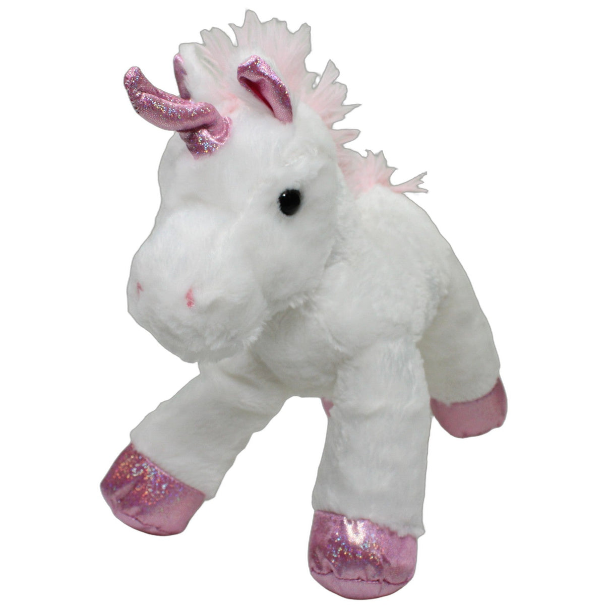 123000027138 Unbekannt Schönes Einhorn mit rosa Glitzerhufen, weiß Kuscheltier Kumpel Leo 30cm ebay-stofftiere Einhorn
