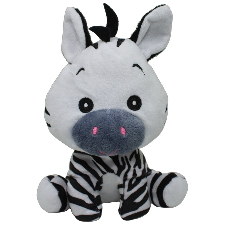 Süßes Zebra mit großem Kopf, sitzend