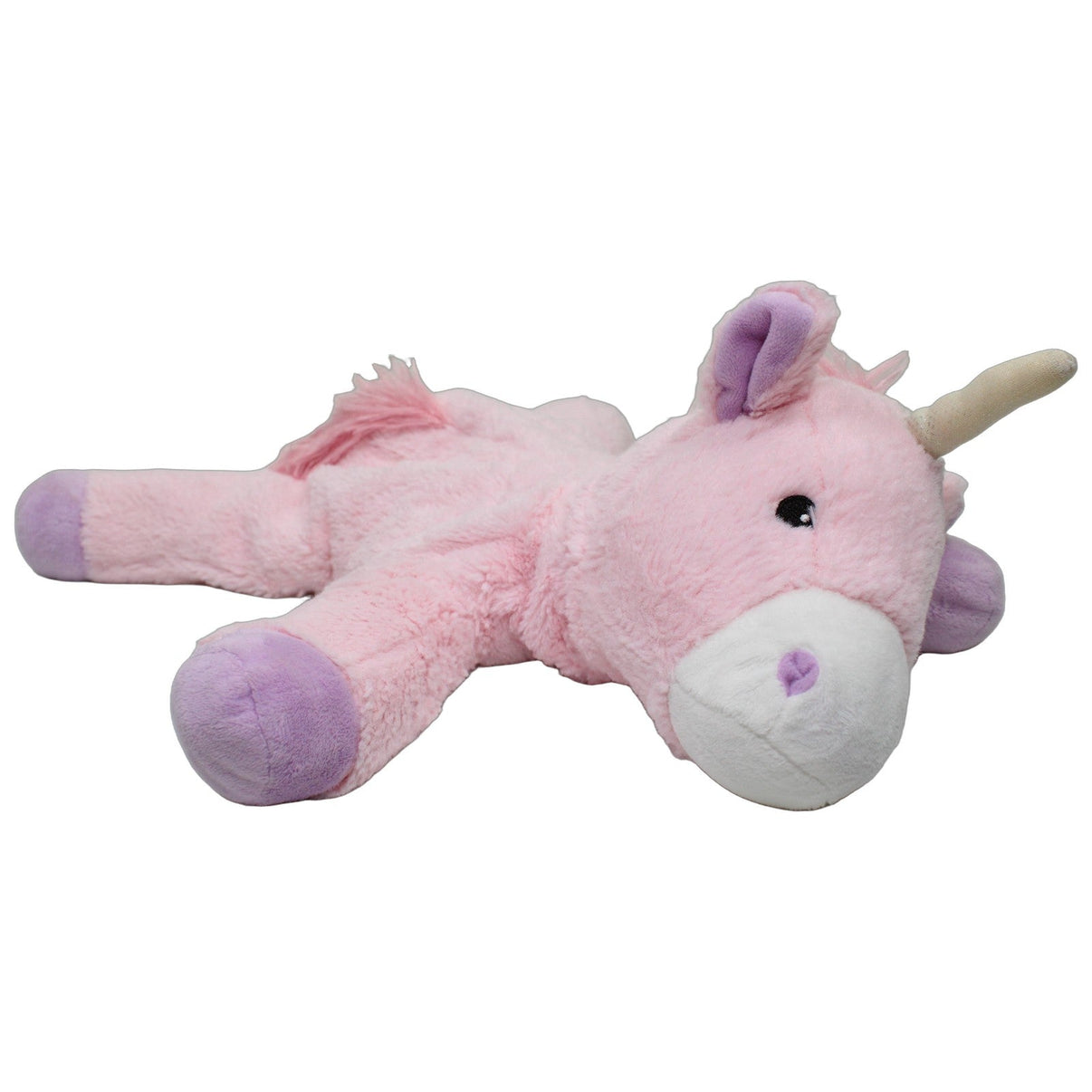 123000027150 GREENLIFE VALUE Rosa Einhorn mit lila Hufen, liegend Wärmekissen mit Bezug Kumpel Leo 35cm ebay-stofftiere Einhorn