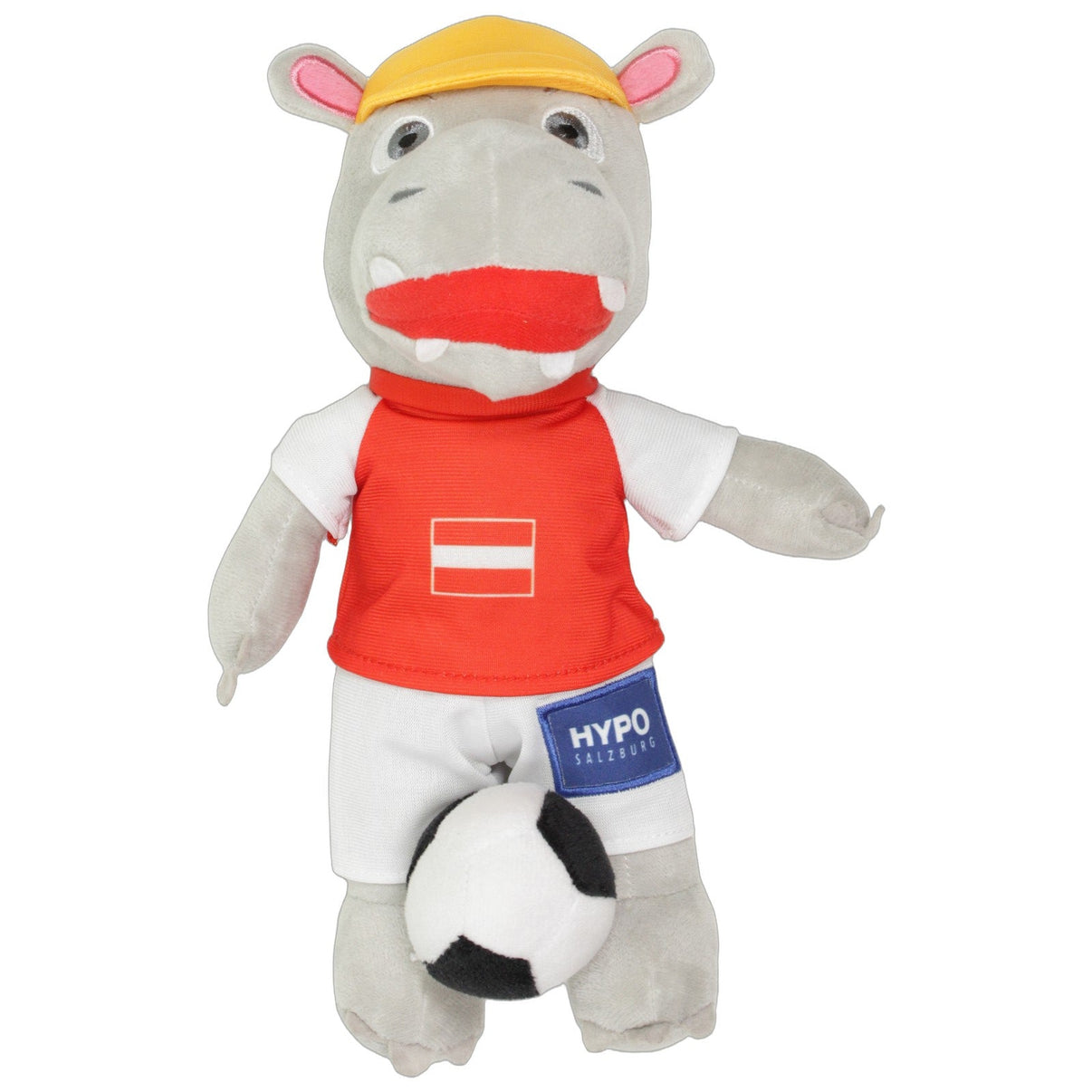 123000027173 AV-Verlag Bankenbedarfsartikel Hypo Salzburg, Nilpferd Tamu im Österreich Trikot mit Ball Kuscheltier Kumpel Leo 30cm ebay-20-stofftiere Gebraucht