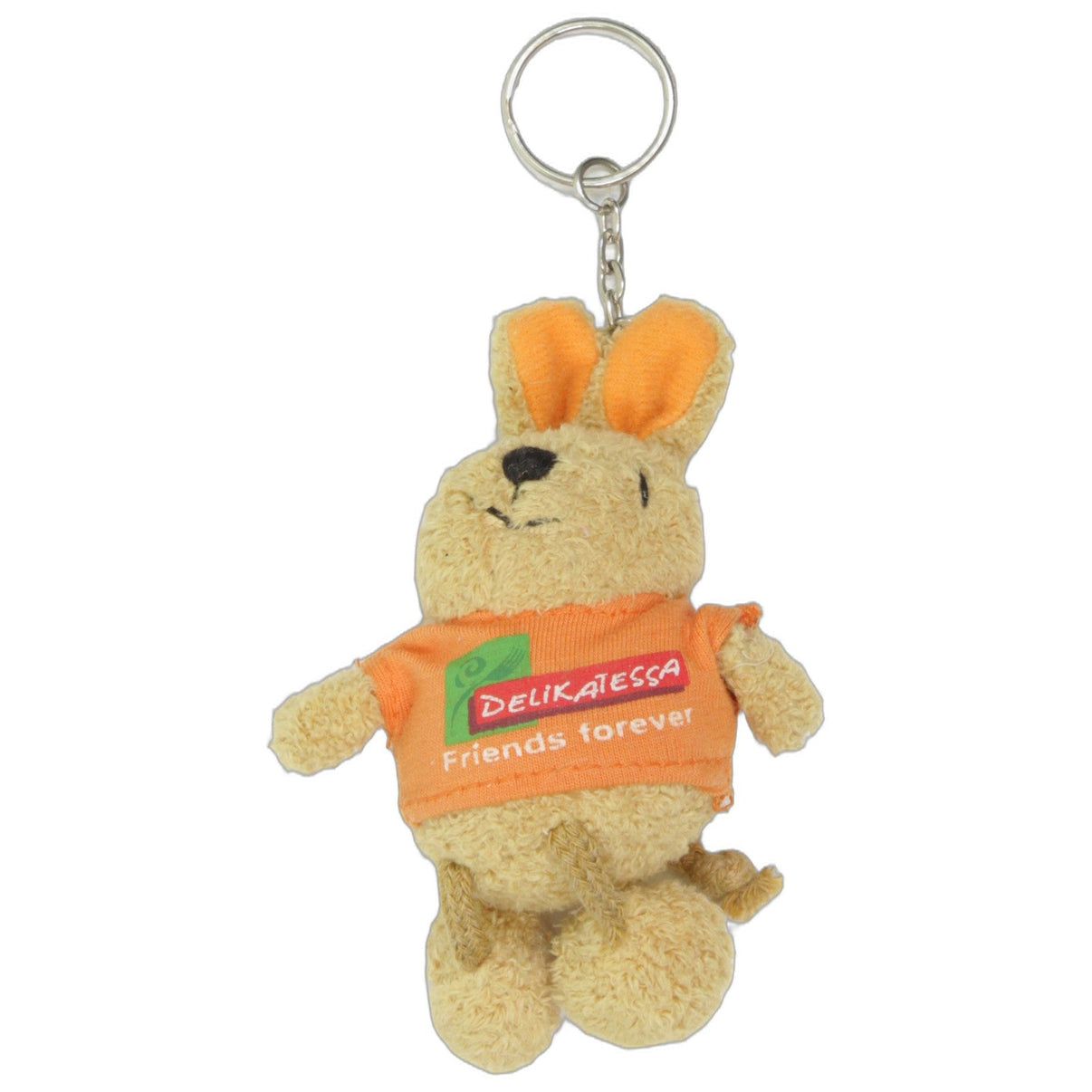123000027215 Unbekannt Hase mit orangem Shirt "Delikatessa" Schlüsselanhänger Kumpel Leo 10cm Beige ebay-taschen-rucksaecke
