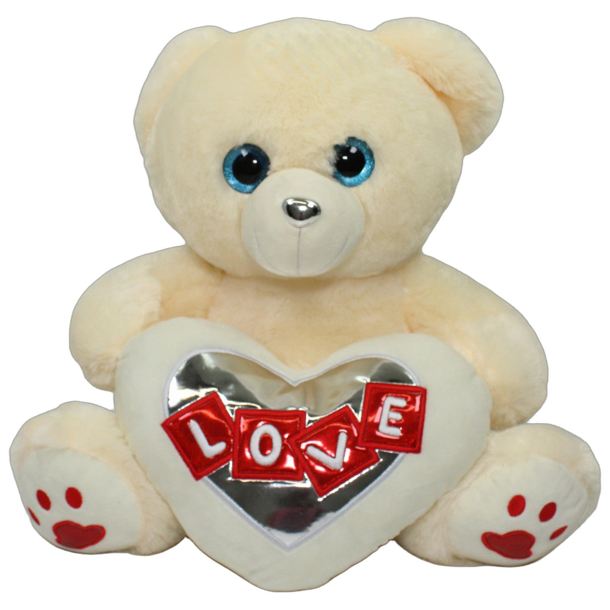 123000027275 Krüger & Gregoriades XL beiger Teddybär mit Herz "Love", sitzend Kuscheltier Kumpel Leo 47cm Beige ebay-20-stofftiere