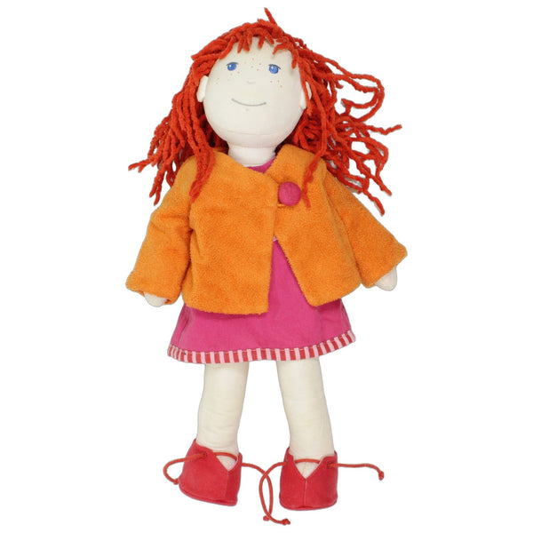 Lotta mit oranger Jacke & pinkem Kleid