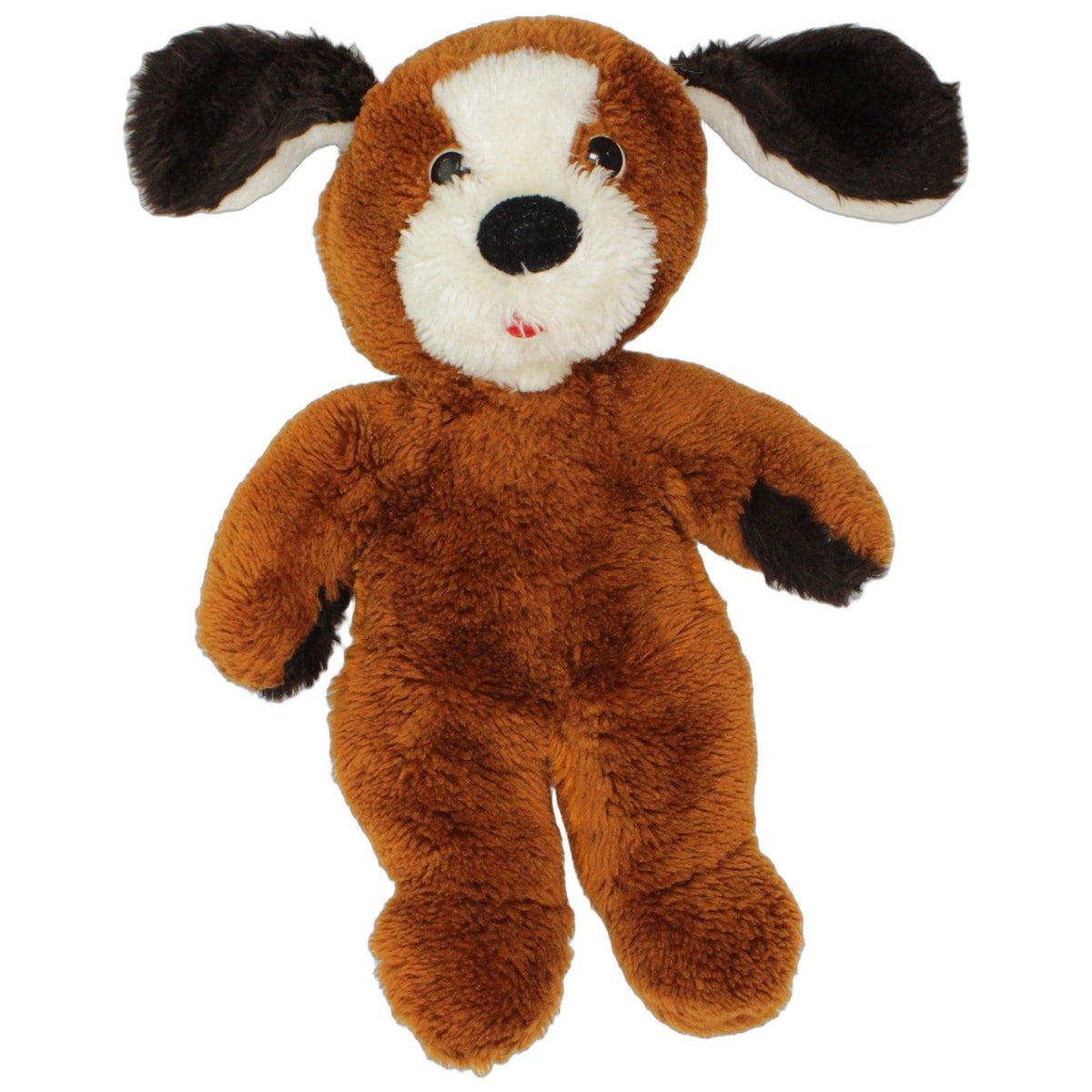 123000027383 Unbekannt Süßer brauner Hund mit roter Zunge Kuscheltier Kumpel Leo 45cm _Vintage_ Braun