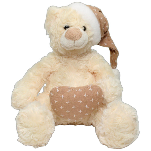 Cremefarbener Teddybär mit Mütze&Herz