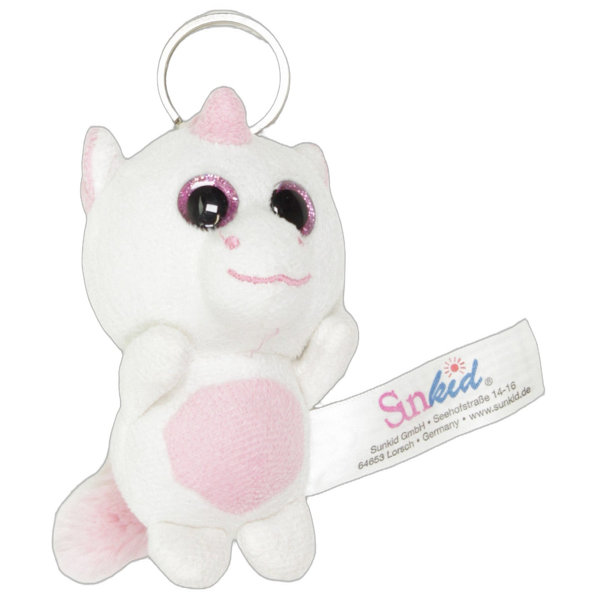 123000027406 Sunkid Weißes Einhorn mit rosa Bauch Schlüsselanhänger Kumpel Leo 10cm ebay-taschen-rucksaecke Einhorn
