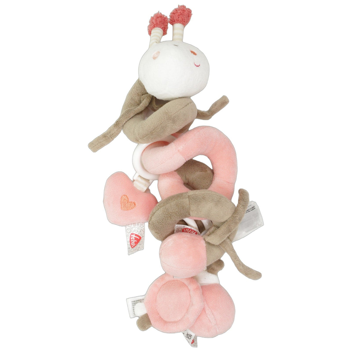123000027519 Fehn Süße Biene mit Marienkäfer, Herz & Spiegel Kinderwagenkette Kumpel Leo 30cm _Wieder Da_ Beige