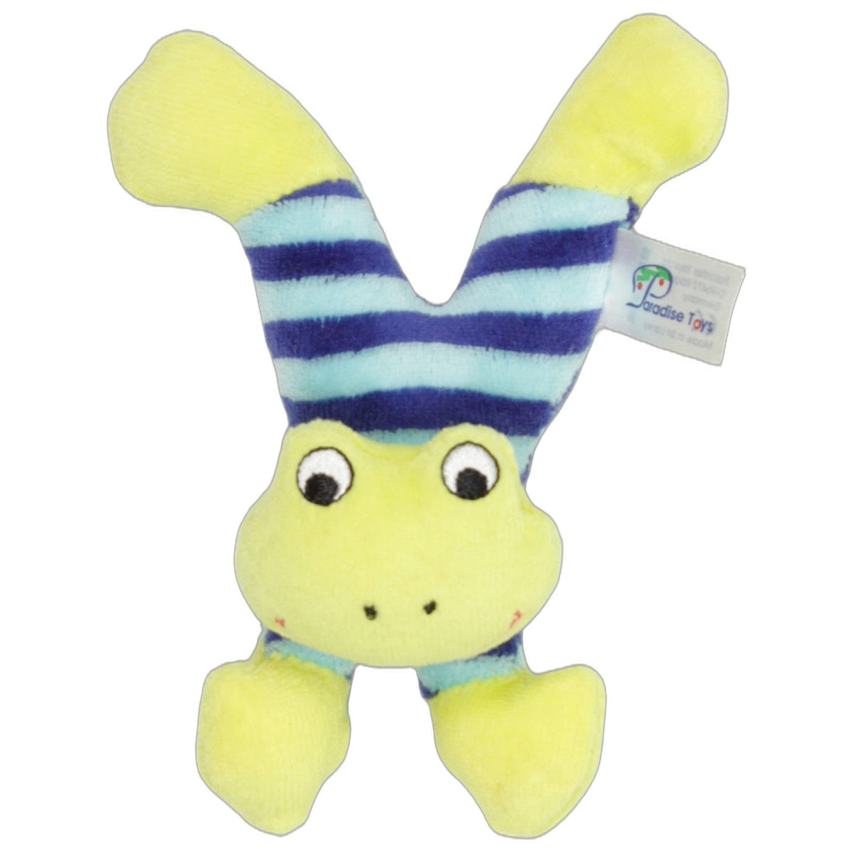 123000027522 Paradise Toys Süßer Frosch mit Streifen Greifling mit Rassel Kumpel Leo 14cm _Wieder Da_ Blau
