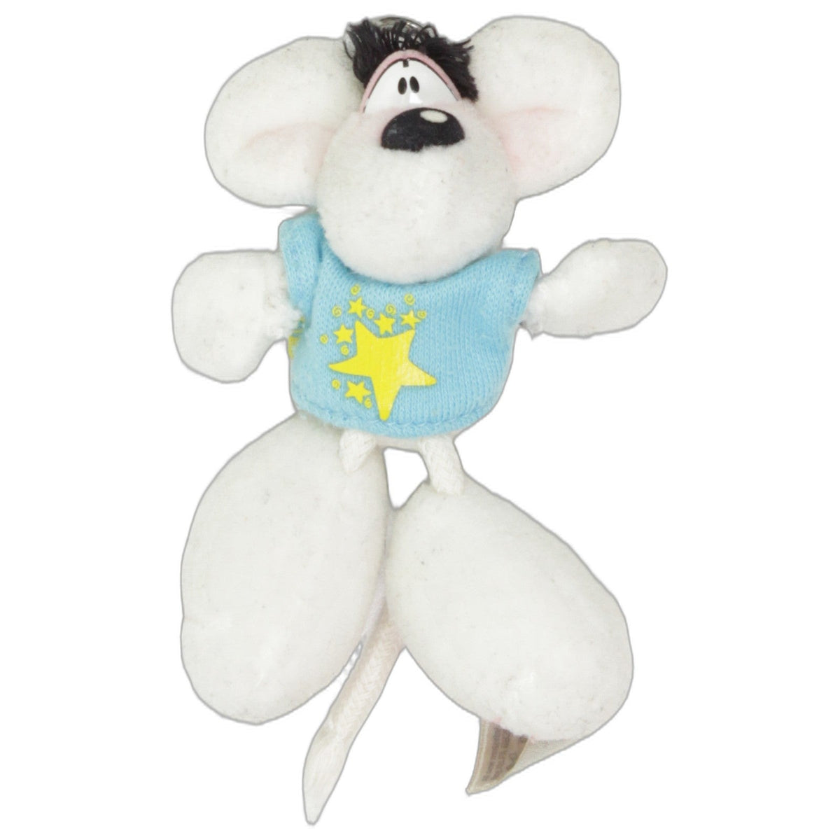 123000027542 Depesche Weiße Diddl-Maus mit blauem Sternenshirt Schlüsselanhänger Kumpel Leo 10cm _Vintage_ _Wieder Da_