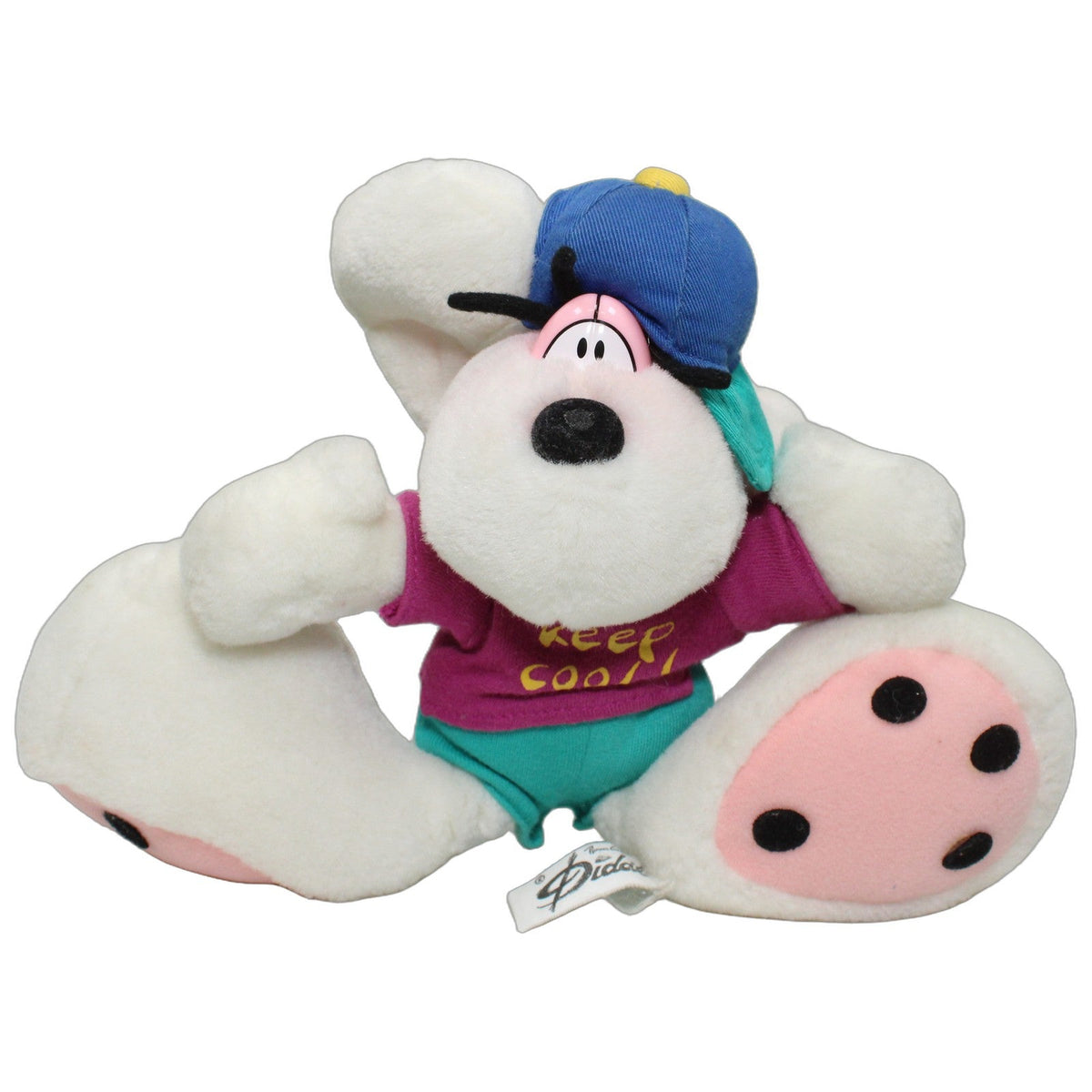 123000027571 Depesche Weiße Diddl-Maus mit Kappe & Shirt "keep cool!" Kuscheltier Kumpel Leo 25cm _Vintage_ _Wieder Da_