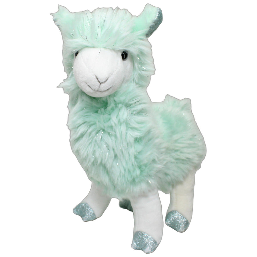 Süßes Alpaka mit Glitzer, mintgrün