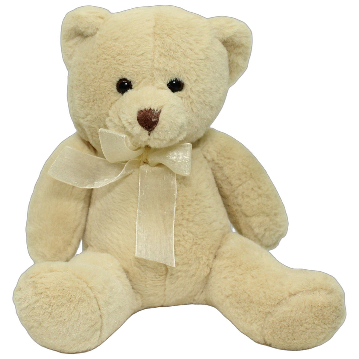 123000027690 Althans Club Cremefarbener Teddybär mit Schleife, sitzend Kuscheltier Kumpel Leo 20cm _Wieder Da_ Beige