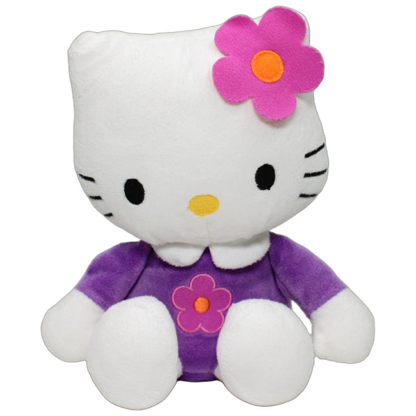 Hello Kitty mit Blume & lila Oberteil, sitzend
