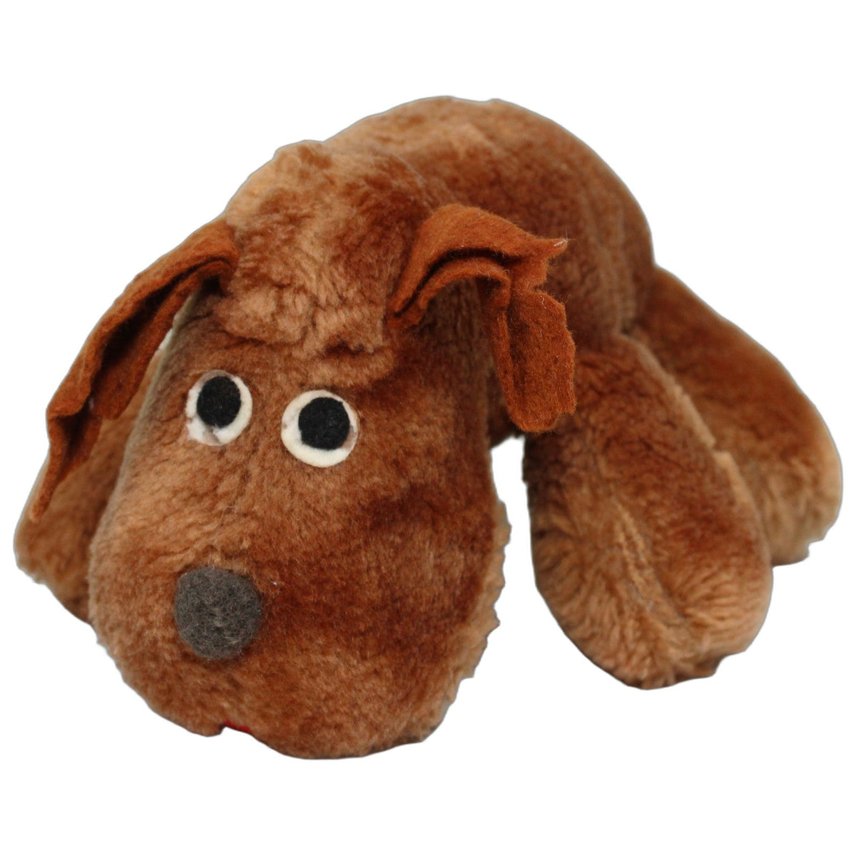 123000027810 Unbekannt Süßer brauner Hund mit Zunge Kuscheltier Kumpel Leo 22cm _Vintage_ _Wieder Da_