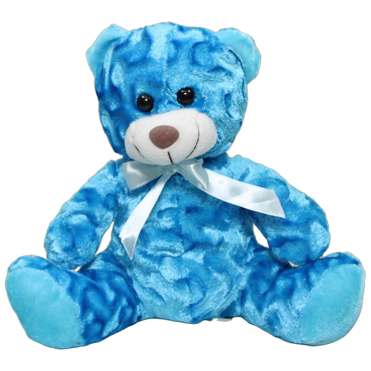 123000027811 Unbekannt Blauer Teddy mit Schleife, sitzend Kuscheltier Kumpel Leo 25cm _Wieder Da_ Blau