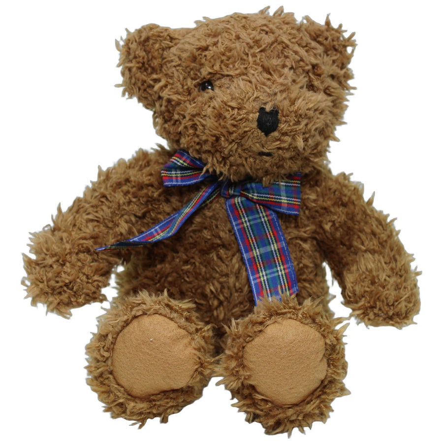Süßer Zottel-Teddy mit karierter Schleife