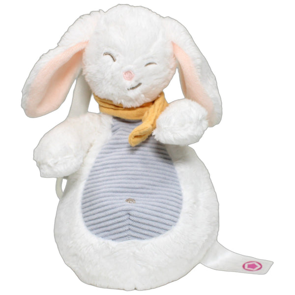 Weißer Hase mit gelbem Schal