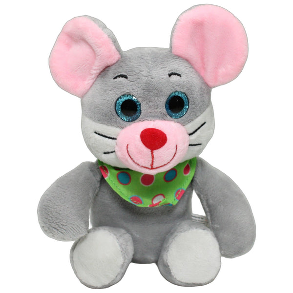 Graue Maus mit grünem Halstuch