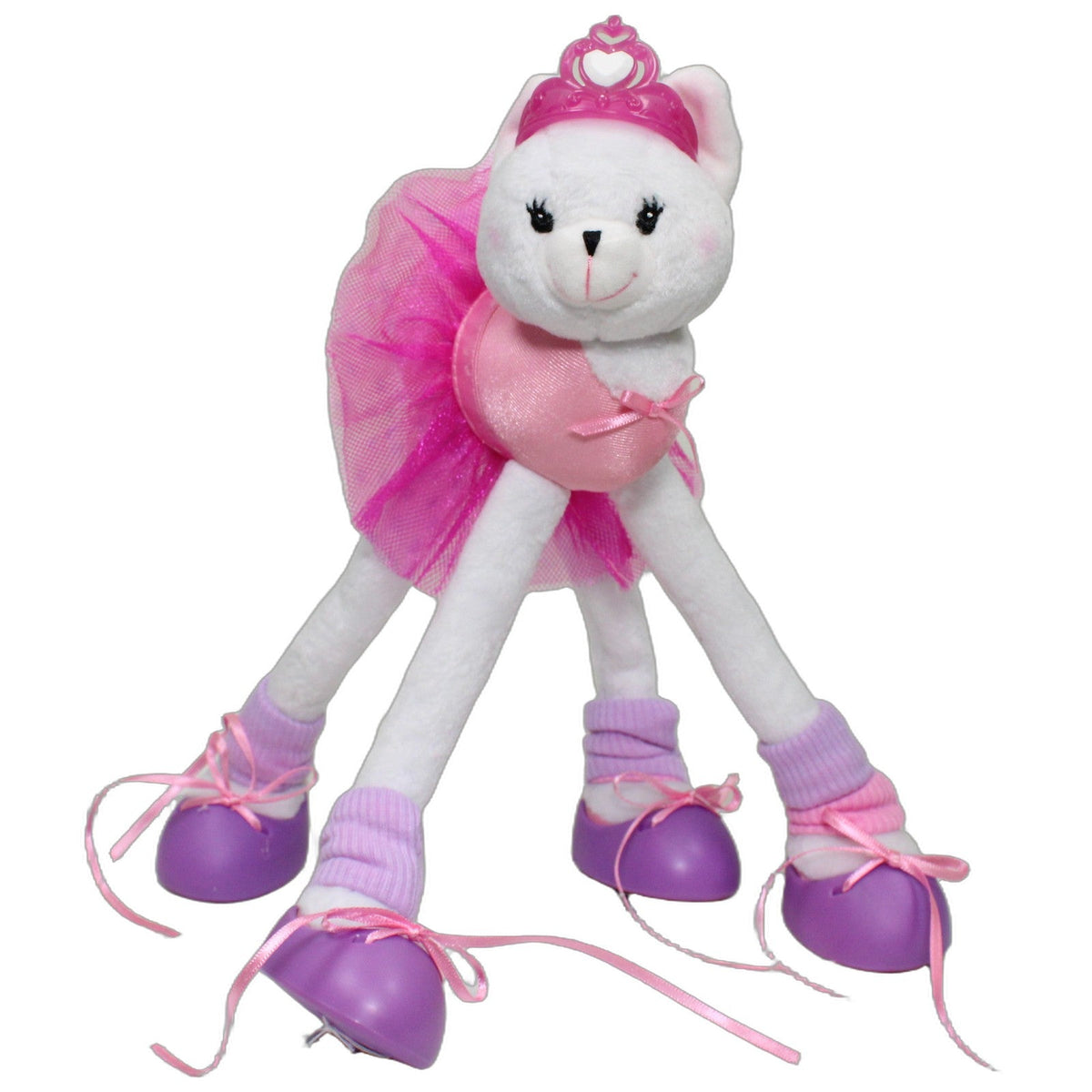 123000027862 Mattel Ballerina Katze mit lila Schuhen & biegbaren Beinen Kuscheltier Kumpel Leo 2001 28cm _Vintage_