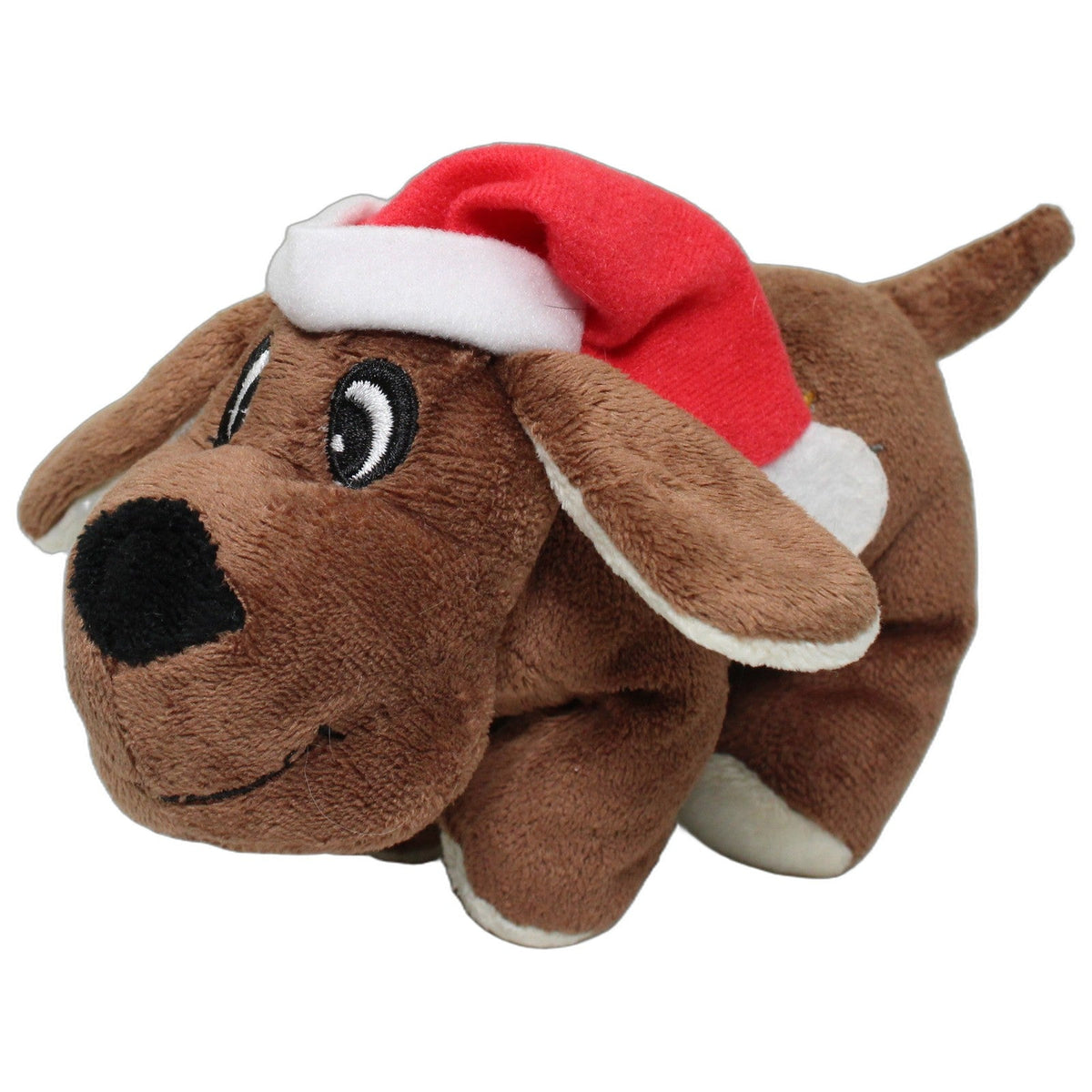 123000027871 Vet Concept Brauner Quietsch-Hund mit Weihnachtsmütze Kuscheltier Kumpel Leo 17cm _Wieder Da_ Braun