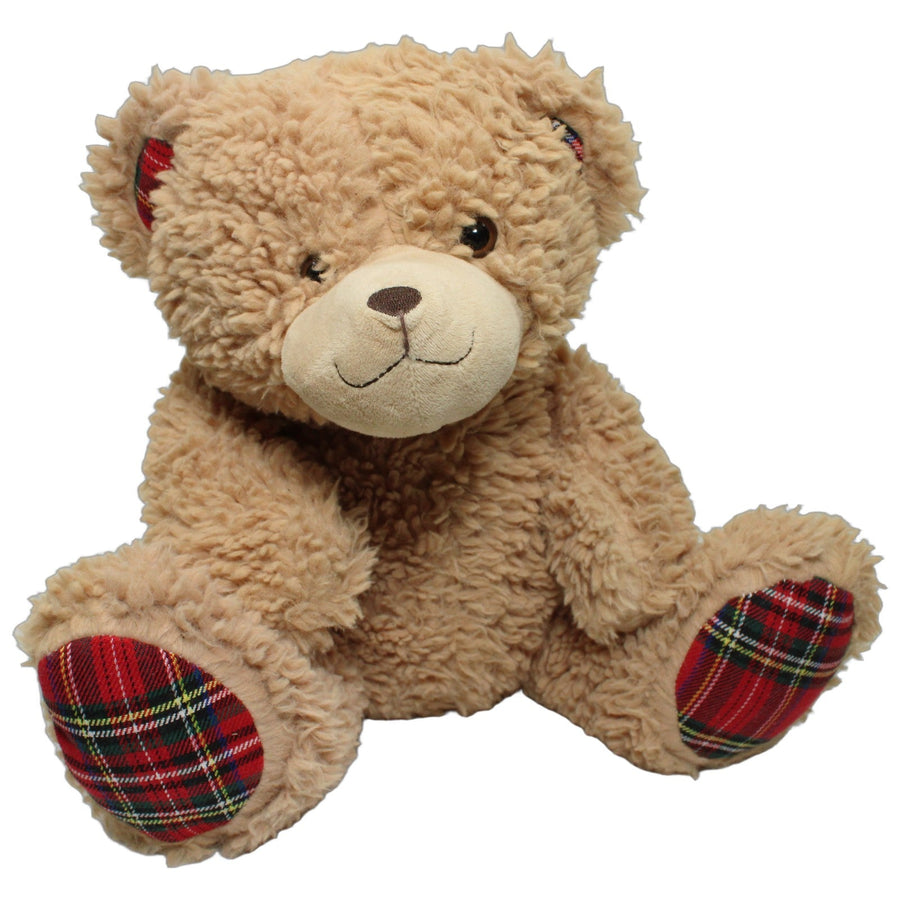 Großer beiger Bär mit karierten Füßen & Sohlen