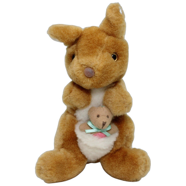 Süßer Känguru mit Teddy im Beutel