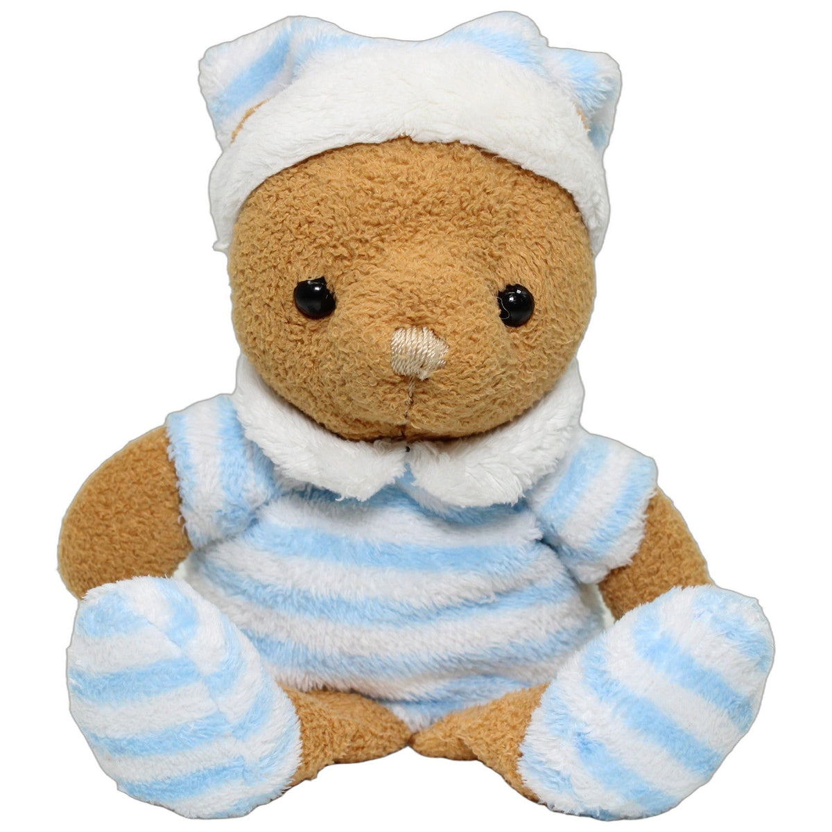 123000027954 Unbekannt Süßer Teddy in gesteiftem Schlafoutfit, blau-weiß Kuscheltier Kumpel Leo 20cm _Wieder Da_ Blau