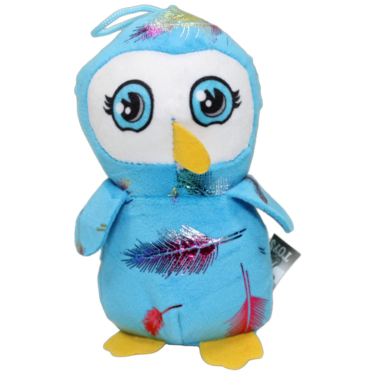 123000027972 FLOTI Flos Toys, blaue Eule mit Glitzerfedern Kuscheltier Kumpel Leo 15cm _Wieder Da_ Blau