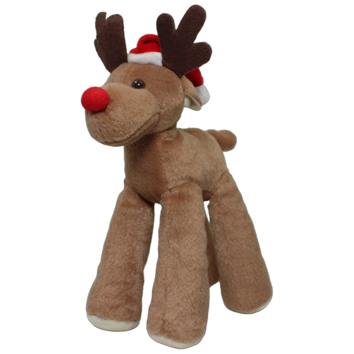 123000028012 Schou Rentier mit roter Nase & Weihnachtsmütze Kuscheltier Kumpel Leo 22cm Braun ebay-stofftiere