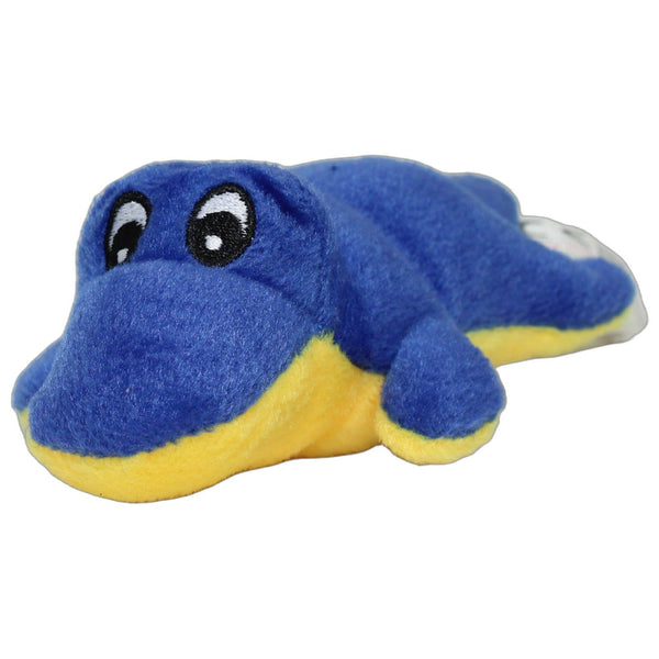 Kleines blaues Krokodil mit gelben Bauch