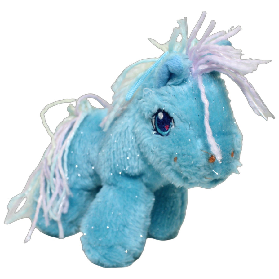 Blaues Pony mit Glitter, stehend