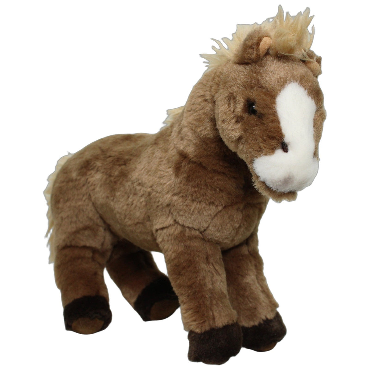 123000028023 Bauer Braunes Pferd mit weißer Blesse, stehend Kuscheltier Kumpel Leo 29cm _Wieder Da_ Beige
