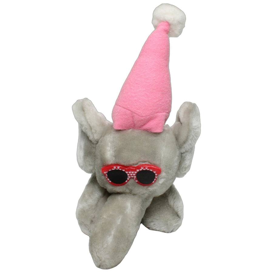 Lustiger Elefant mit pinker Zipfelmütze & roter Sonnenbrille