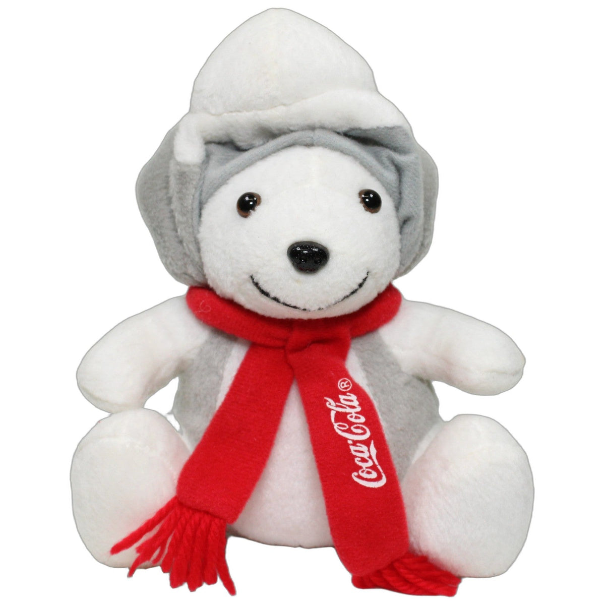 123000028038 Coca Cola Eisbär als Husky mit Schal Kuscheltier Kumpel Leo 15cm ebay-stofftiere Gebraucht