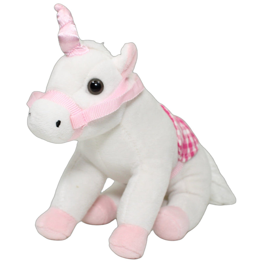 Weißes Einhorn mit Sattel & Zaumzeug
