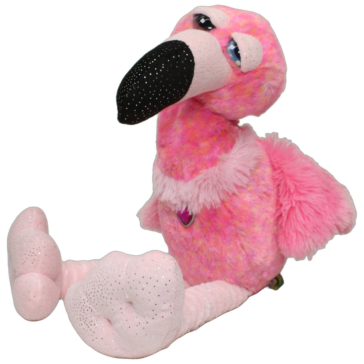 123000028078 Wild Republic Süßer Glitzer Flamingo mit Herz Edelstein Kuscheltier Kumpel Leo 25cm ebay-stofftiere Flamingo