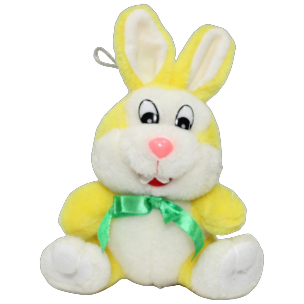 123000028090 Unbekannt Gelber Hase mit grüner Schleife, sitzend Kuscheltier Kumpel Leo 18cm _Osterfreund_ _Wieder Da_