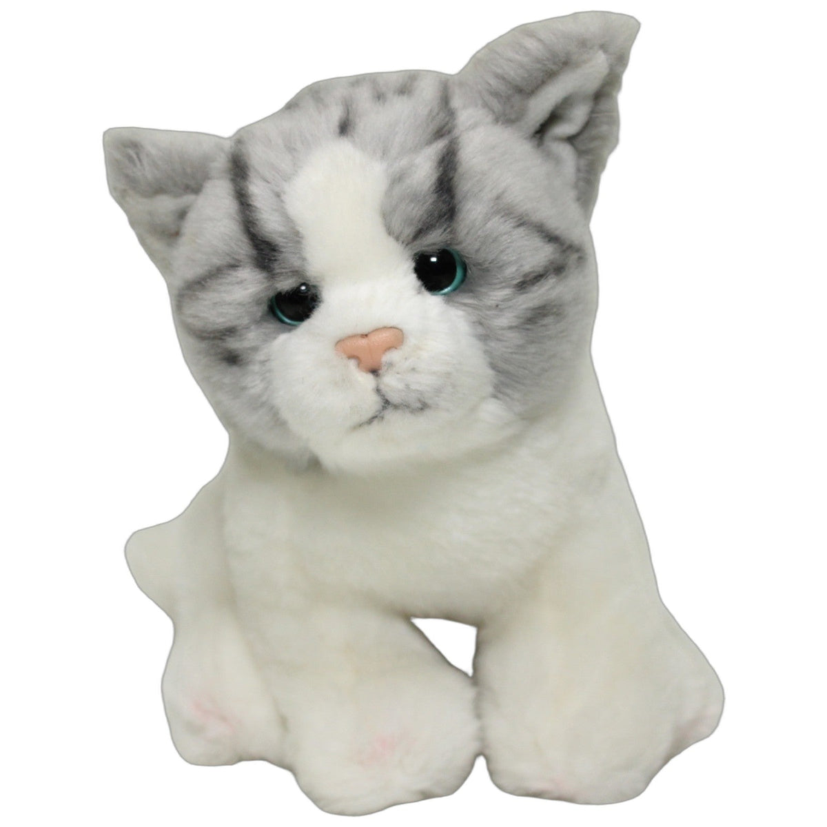 123000028137 Teddy-Hermann Süßes kleines Kitten, grauweiß Kuscheltier Kumpel Leo 15cm _Wieder Da_ ebay-stofftiere