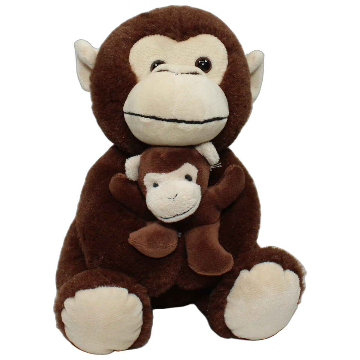 123000028253 Heunec Brauner Affe mit Baby Kuscheltier Kumpel Leo 27cm _Wieder Da_ Affe