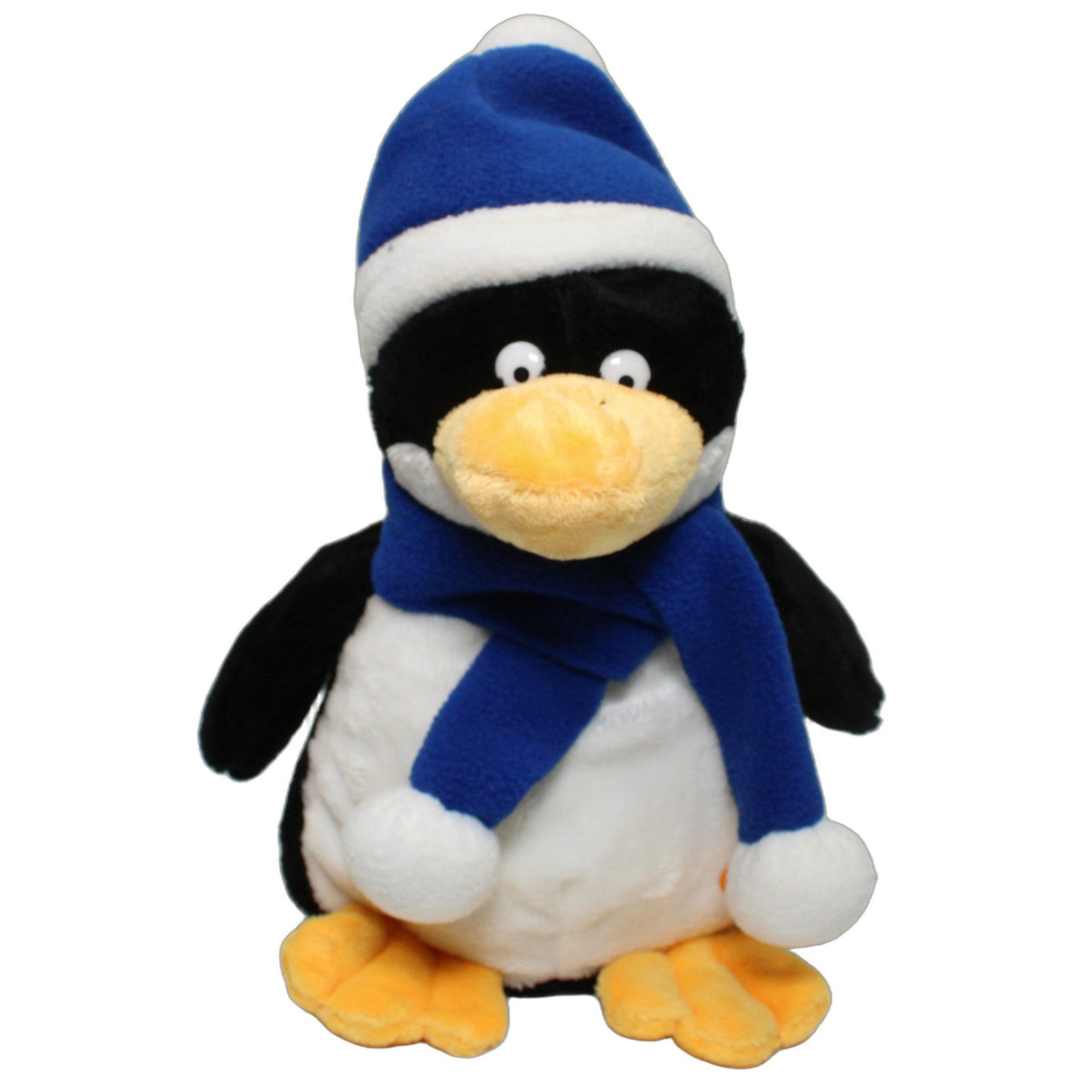 123000028325 Bambia Pinguin mit Mütze und Schal, sitzend Kuscheltier Kumpel Leo 25cm _Wieder Da_ Blau