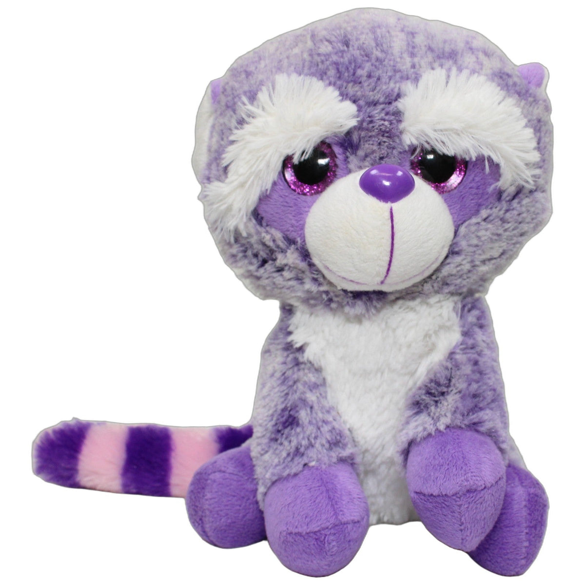 123000028358 Jafri Toys Lila Waschbär mit weißen Augenbraun, sitzend Kuscheltier Kumpel Leo 20cm _Wieder Da_ ebay-stofftiere